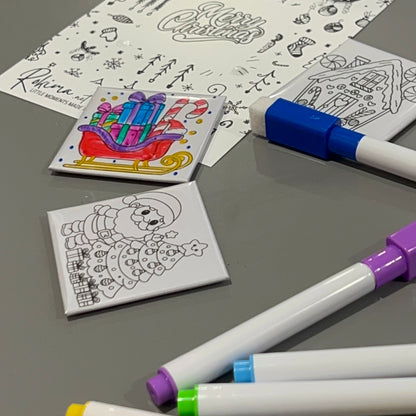 Magnet Colouring Activity Sets - Christmas